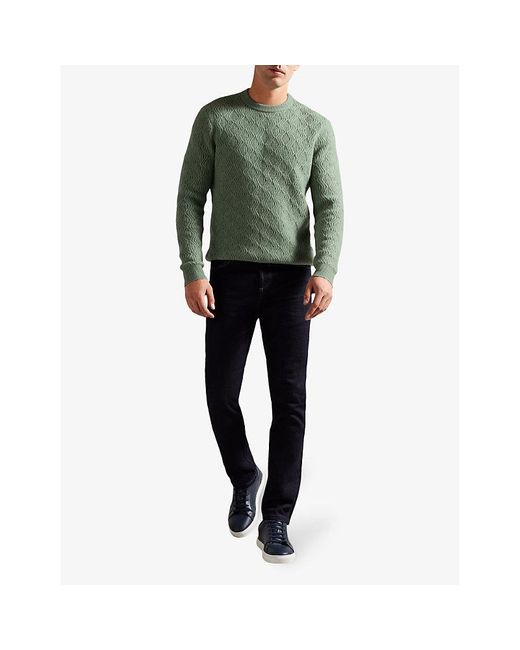 Ted Baker Green Atchet Cable-knitted Jumper for men
