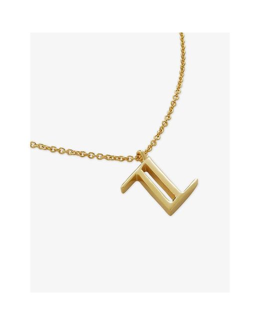 Monica Vinader Metallic Initial Z 18Ct-Vermeil Plated 925 Sterling Necklace