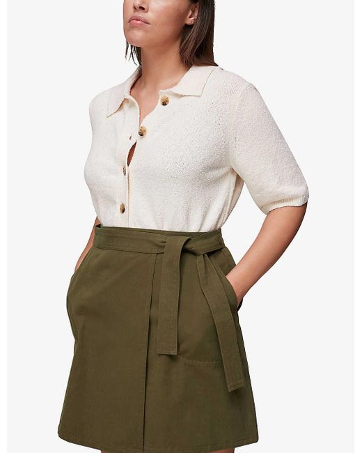 women's olive green mini skirt