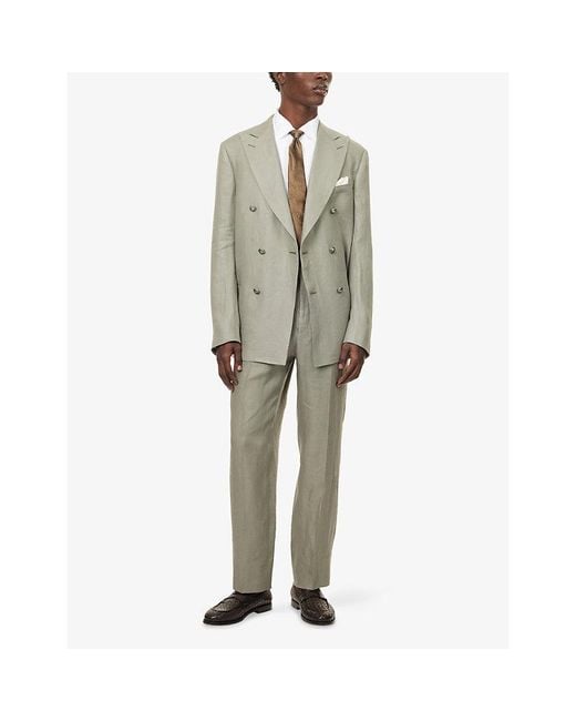 Corneliani White Regular-Fit Long-Sleeve Cotton Shirt for men
