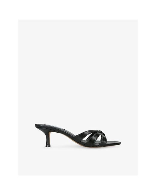 Steve Madden Black Cary Leather Heeled Sandals