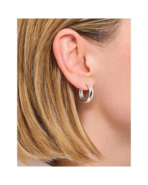 Thomas Sabo White Chunky Medium-Sized 925 Sterling Hoop Earrings