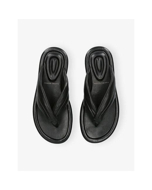 Officine Creative Black Estens Leather Sandals