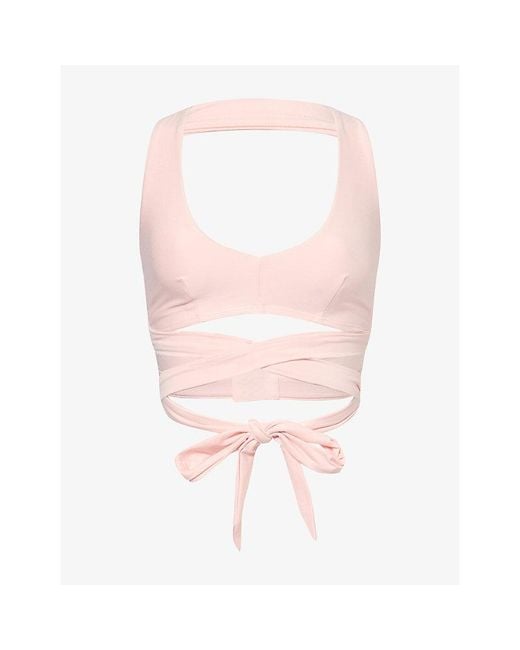 Cheap Monday Pink Hudson Scoop-Neck Stretch-Jersey Sports Bra
