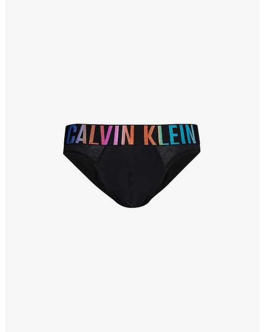 Calvin Klein Blue Branded-waistband Low-rise Stretch-cotton Briefs for men