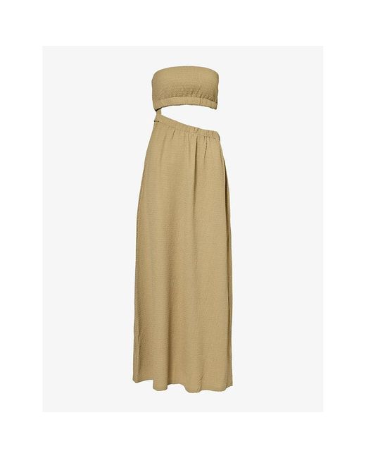 4th & Reckless Natural Angie Cut-out Stretch-woven Maxi Dress