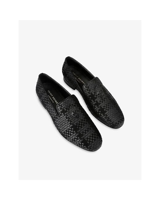 Kurt Geiger Black Ace Stud Leather Loafers for men