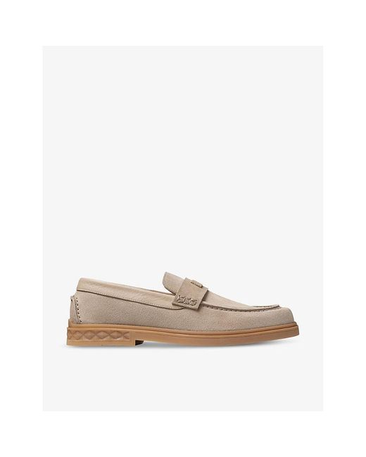 Jimmy Choo Natural Josh Driver Reverse-suede Loafers