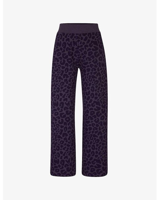 Boss Blue X Naomi Campbell Leopard-pattern Stretch Cotton-blend jogging Botto