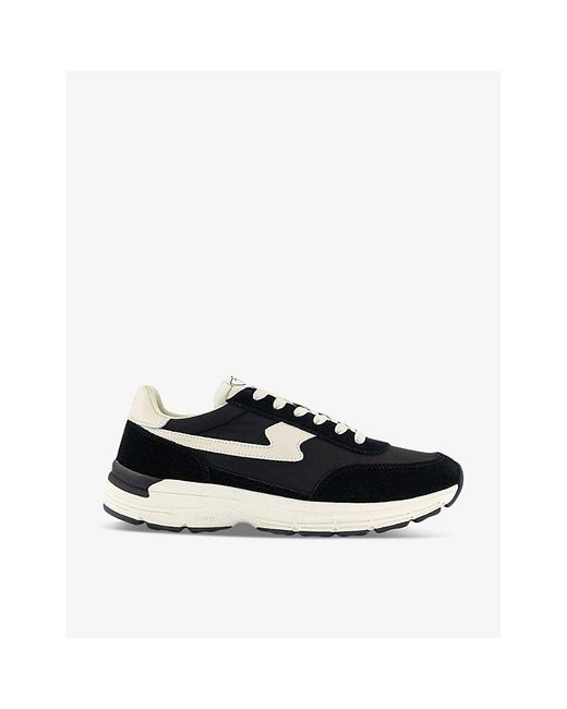 Stepney Workers Club Black Osier S Strike Suede And Shell Low-top Trainers for men