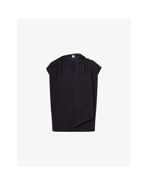 THE GARMENT Blue Scarf Tee Draped Jersey T-Shirt