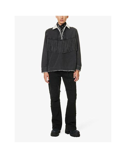 Levi's Levi's X Denim Tears Fringedtrim Denim Overshirt in Black for Men Lyst
