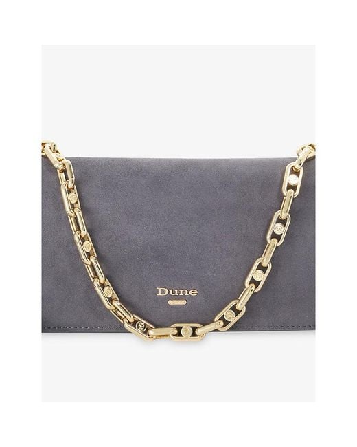 Dune White Bemuse Suede Shoulder Bag