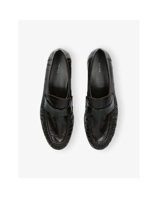 The Row Black Soft Eel Leather Loafers