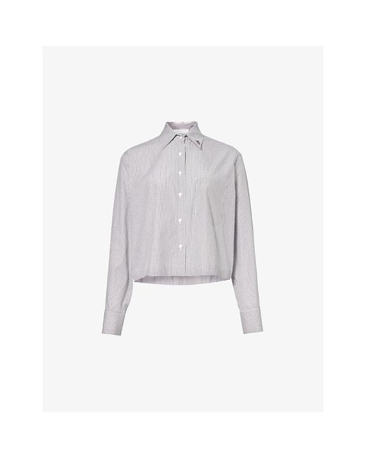 Viktoria & Woods White Pope Stripe-pattern Regular-fit Cotton Shirt