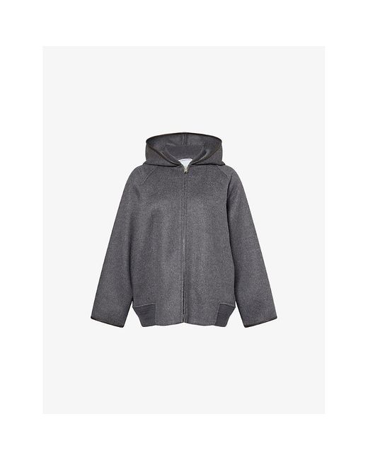 Bottega Veneta Gray Double-Face Wool Blouson Jacket