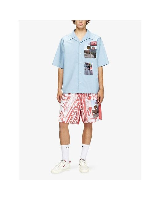 DIESEL White S-Pagodha Leather And Woven Low-Top Trainers for men