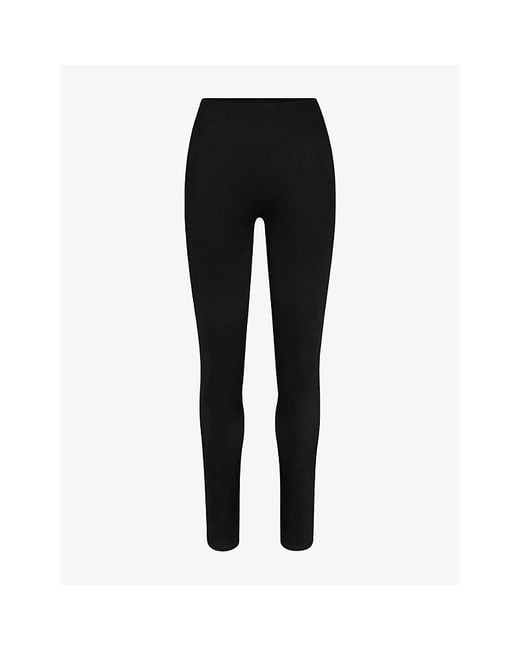 NikeSKIMS Black Satin Shine High-Waist Bonded 7/8 Leggings