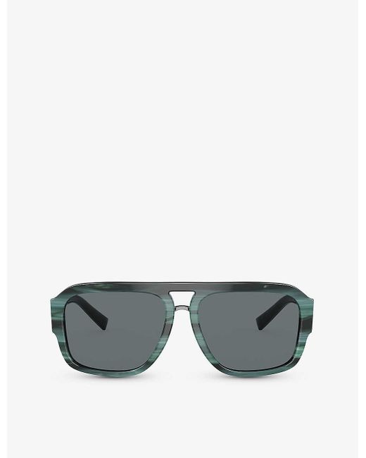 Dolce & Gabbana Gray Dg4403 Pilot-frame Acetate Sunglasses