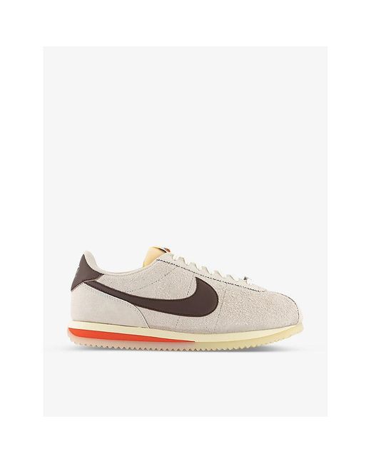 Nike Cortez Swoosh-patch Leather Low-top Trainers in White for Men | Lyst