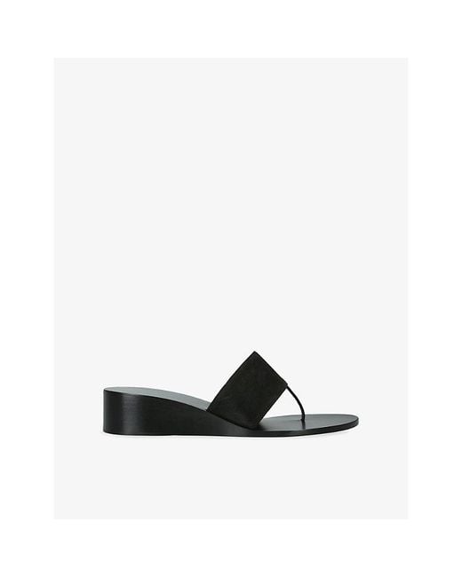 Jude Black Snug Suede Wedge Sandals
