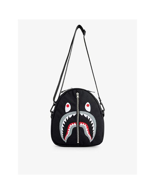 A Bathing Ape Black Shark Woven Cross-body Bag for men