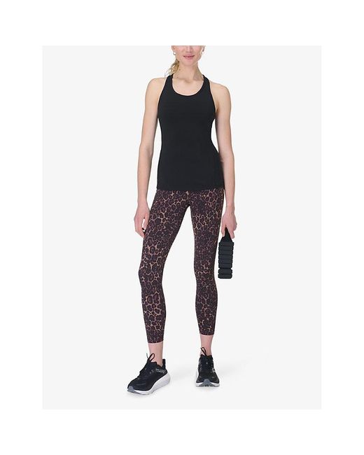 Sweaty Betty Purple Power 7/8 Leopard-Print High-Rise Stretch-Jersey Leggings