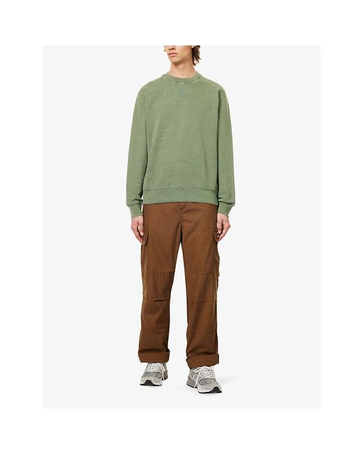 Carhartt Brown Brand-appliqué Straight-leg Cotton Cargo Trousers X for men