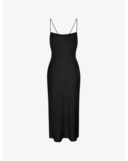 OMNES Black Riviera Recycled-polyester Midi Dress