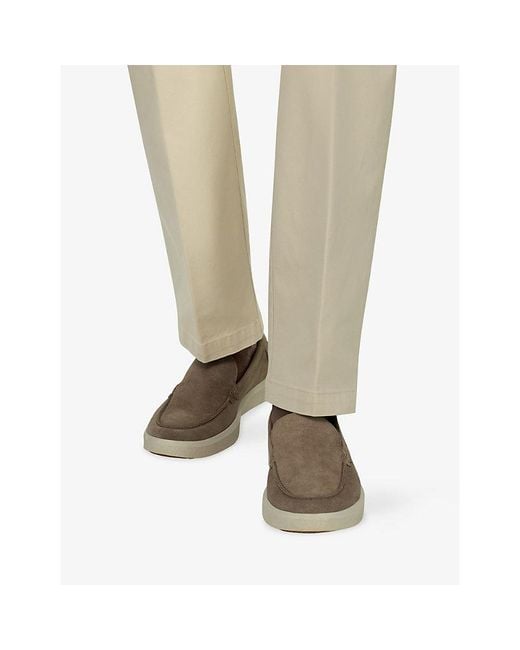 Boggi Natural Stratus Suede Leather Loafers for men