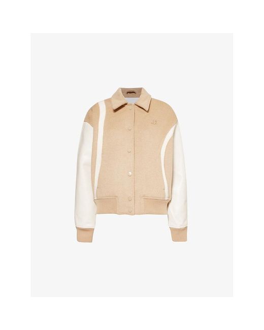 Axel Arigato Natural Bay Brand-embroidered Wool-blend Varsity Jacket