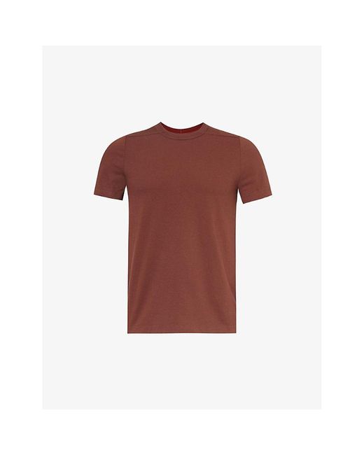 Rick Owens Red Short Level Exposed-seam Cotton-jersey T-shirt for men