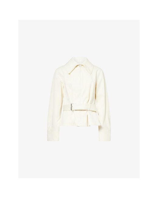 Givenchy White Belted Cotton-Wool Jacket