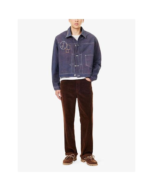 STORY mfg. Blue Friday Embroidered Cotton Jacket for men