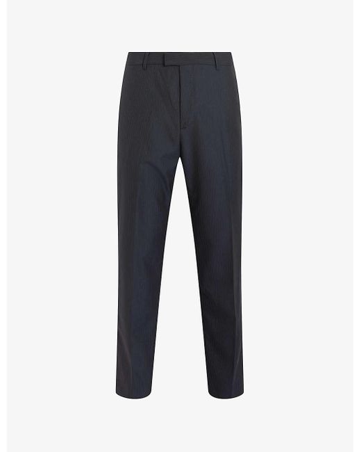 AllSaints Blue Howling Pressed-crease Woven Trousers for men