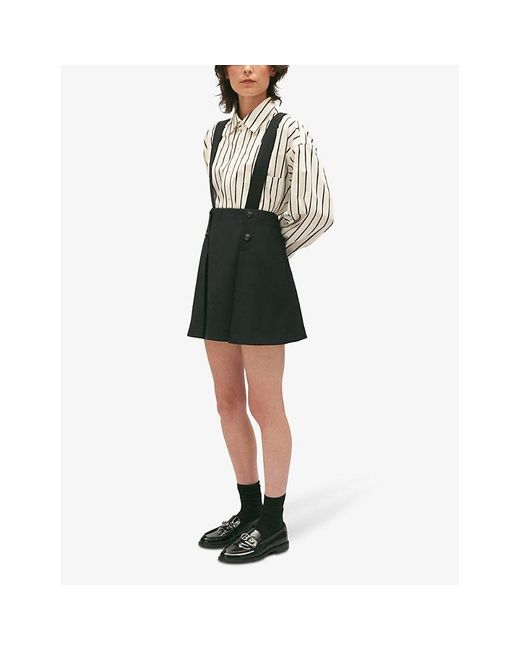 Claudie Pierlot Black Sames High-rise Strap Wool-blend Mini Skirt