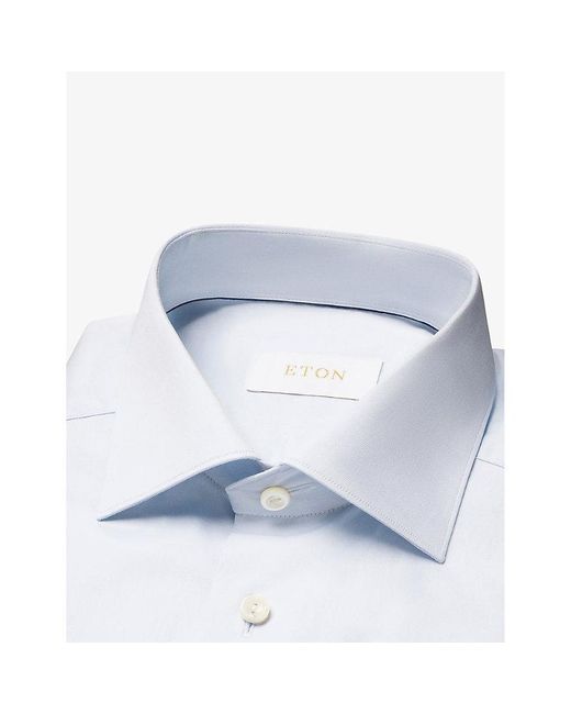 Eton of Sweden Blue Elevated Twill Slim-fit Cotton Shirt for men