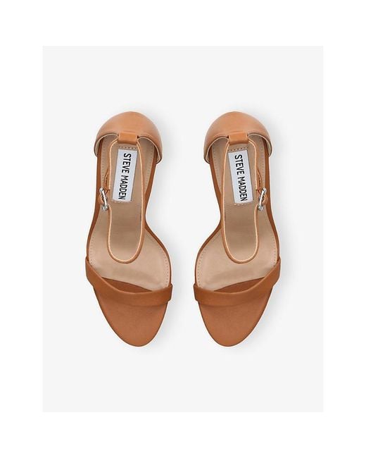 Steve Madden White Tecy Leather Heeled Sandals