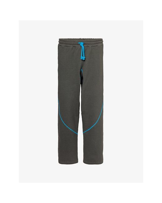 Saul Nash Gray Air Contrast-stitched Cotton-jersey jogging Bottoms for men