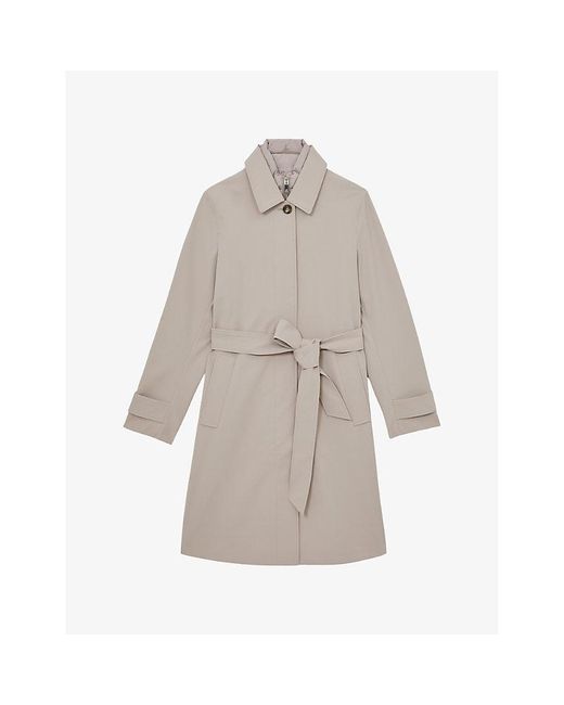 Reiss Natural Logan Removable-Gilet Stretch-Nylon Coat