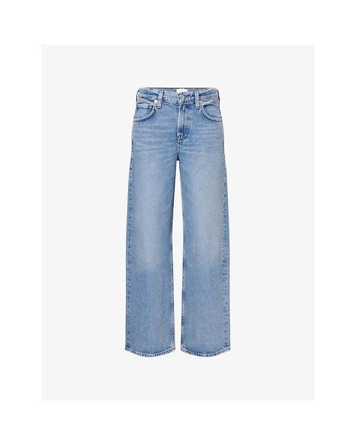 Citizens of Humanity Women's Blue Lindz Straight-Leg Denim Jeans