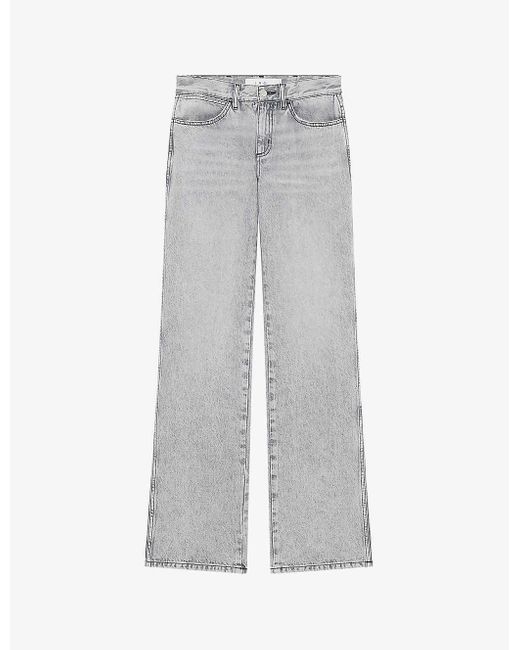 IRO Gray Barni Slim-leg High-rise Jeans