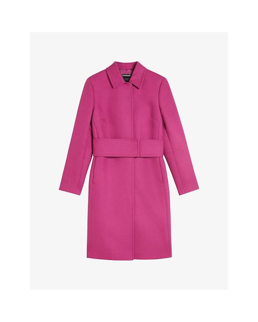 Ted Baker Pink Isolde Belted Cotton Midi Trench Coat
