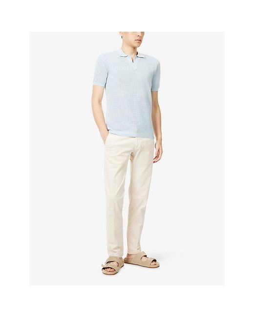 Orlebar Brown Natural Fallon Tailored-Fit Stretch-Cotton Trousers for men