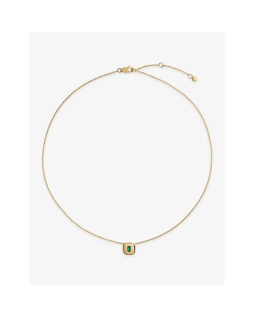 Monica Vinader Metallic Gemdrop 18Ct Vermeil And Onyx Chain Necklace