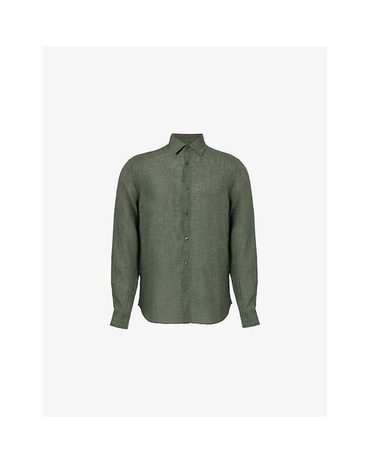 Orlebar Brown Green Giles Regular-fit Linen Shirt X for men
