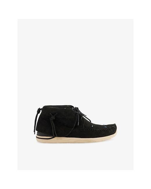 Visvim Black Lhamofolk Lace-Up Suede Boots for men
