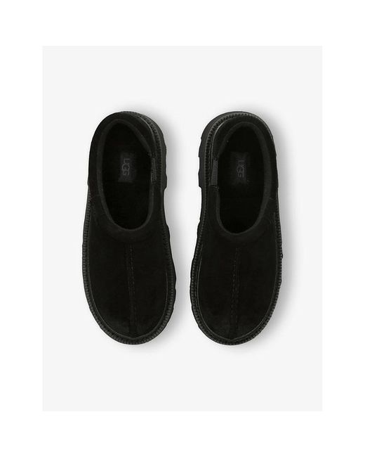 Ugg Black Tasman Lug Suede And Shearling Slippers for men