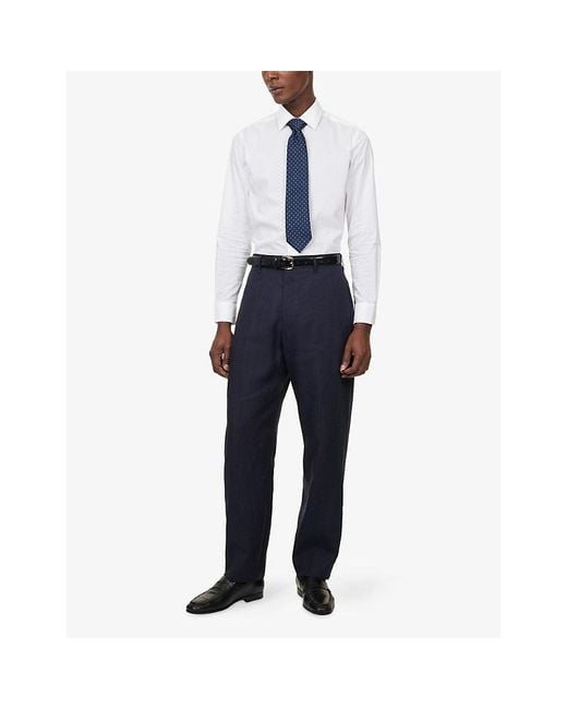 Paul Smith White Long-Sleeve Cotton-Blend Shirt for men