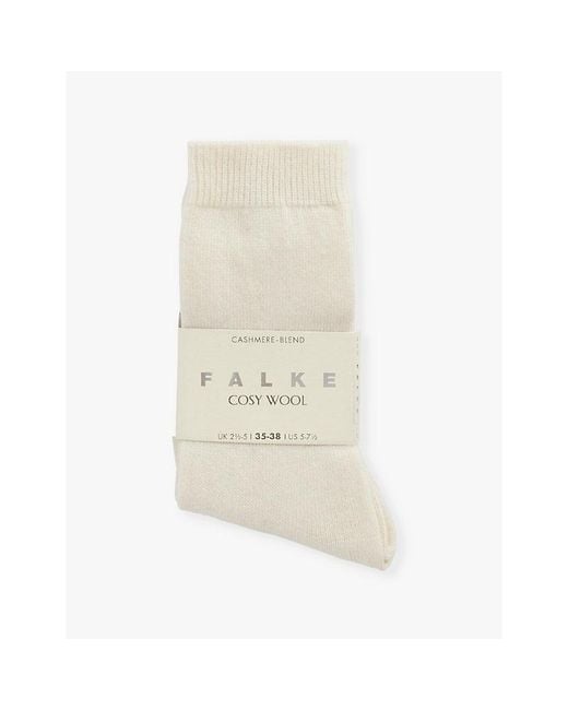 Falke Natural Cosy Wool Brand-Print Knit Socks